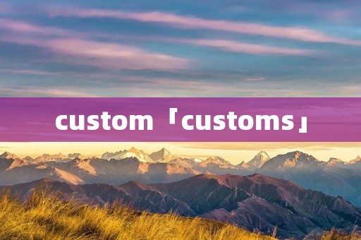 custom「customs」