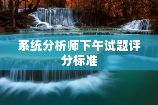 系统分析师下午试题评分标准