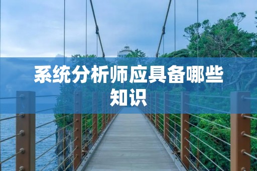 系统分析师应具备哪些知识