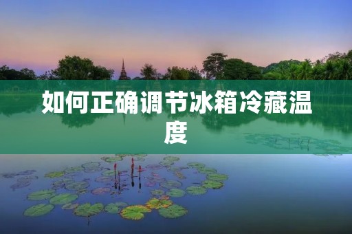 如何正确调节冰箱冷藏温度
