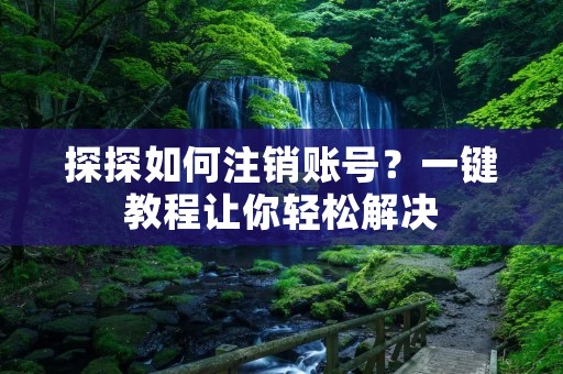 探探如何注销账号？一键教程让你轻松解决