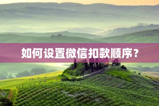如何设置微信扣款顺序？