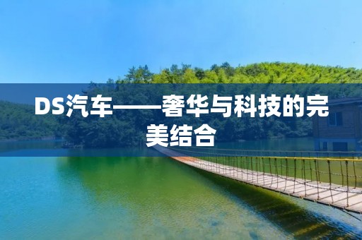 DS汽车——奢华与科技的完美结合 DS汽车——奢华与科技的完美结合