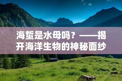 海蜇是水母吗?——揭开海洋生物的神秘面纱