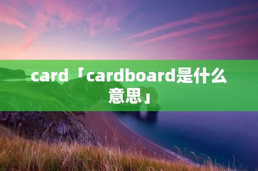 card「cardboard是什么意思」