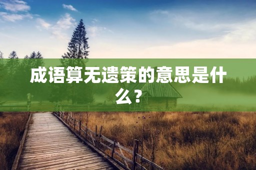 成语算无遗策的意思是什么？
