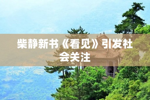 柴静新书《看见》引发社会关注 柴静新书《看见》引发社会关注