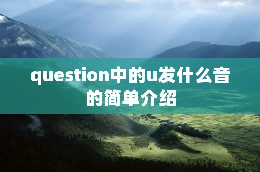 question中的u发什么音的简单介绍