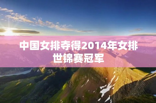 中国女排夺得2014年女排世锦赛冠军