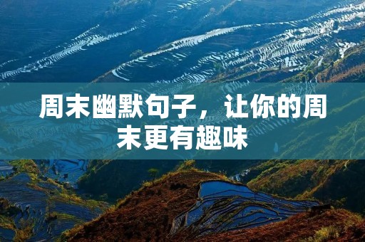 周末幽默句子,让你的周末更有趣味