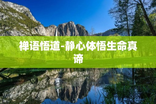禅语悟道-静心体悟生命真谛 禅语悟道-静心体悟生命真谛