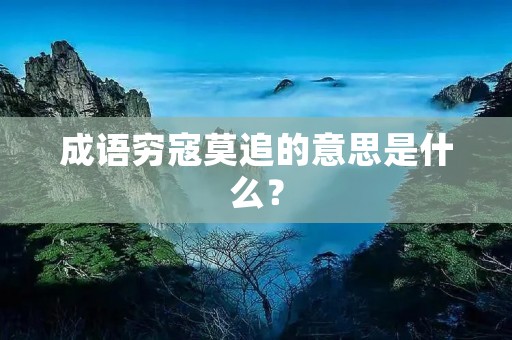 成语穷寇莫追的意思是什么? 成语穷寇莫追的意思是什么?
