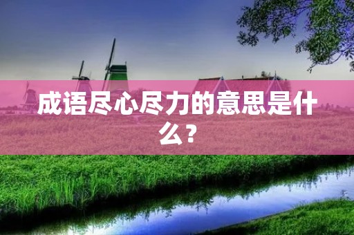 成语尽心尽力的意思是什么？