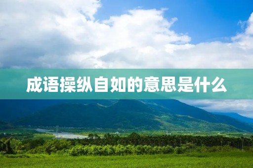 成语操纵自如的意思是什么