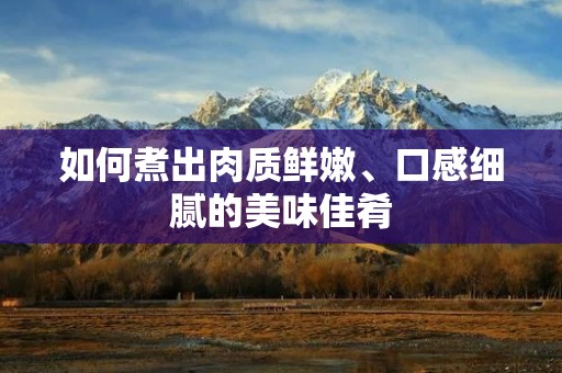 如何煮出肉质鲜嫩、口感细腻的美味佳肴