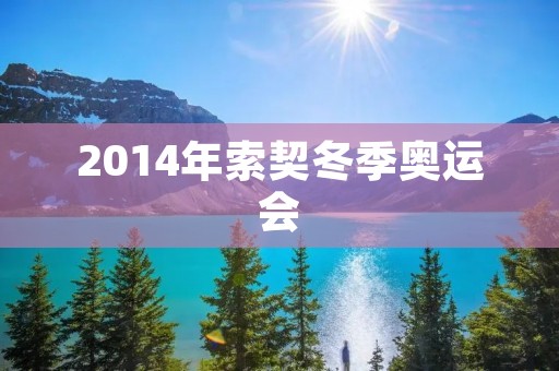 2014年索契冬季奥运会：俄罗斯的奥运盛宴