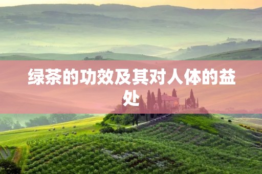 绿茶的功效及其对人体的益处
