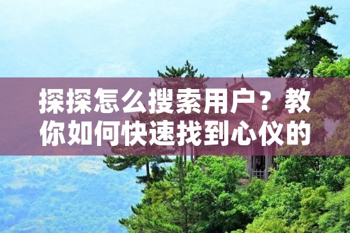 探探怎么搜索用户?教你如何快速找到心仪的对象 探探怎么搜索用户?教你如何快速找到心仪的对象
