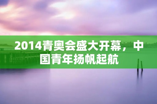 2014青奥会盛大开幕，中国青年扬帆起航