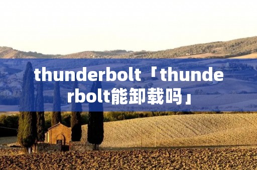 thunderbolt「thunderbolt能卸载吗」