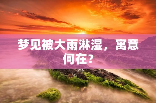 梦见被大雨淋湿，寓意何在？
