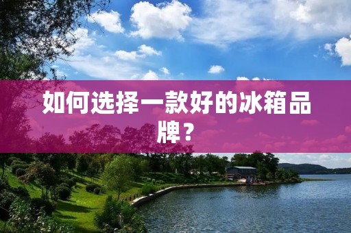 如何选择一款好的冰箱品牌？