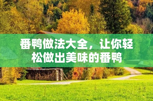 番鸭做法大全,让你轻松做出美味的番鸭 番鸭做法大全,让你轻松做出美味的番鸭