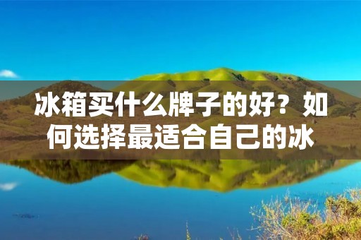 冰箱买什么牌子的好?如何选择最适合自己的冰箱品牌? 冰箱买什么牌子的好?如何选择最适合自己的冰箱品牌?