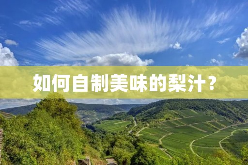 如何自制美味的梨汁？