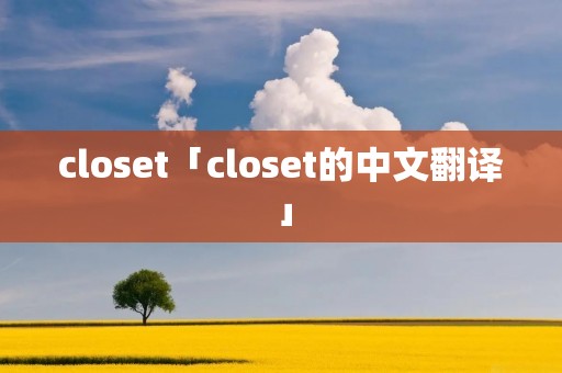 closet「closet的中文翻译」