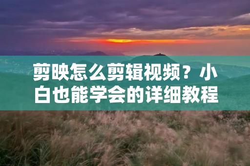 剪映怎么剪辑视频?小白也能学会的详细教程 剪映怎么剪辑视频?小白也能学会的详细教程