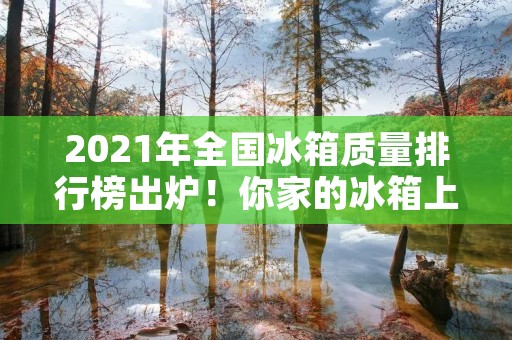 2021年全国冰箱质量排行榜出炉！你家的冰箱上榜了吗？