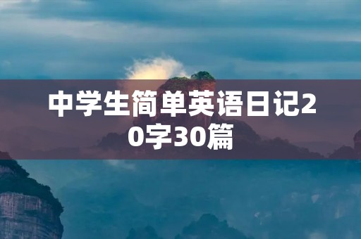 中学生简单英语日记20字30篇