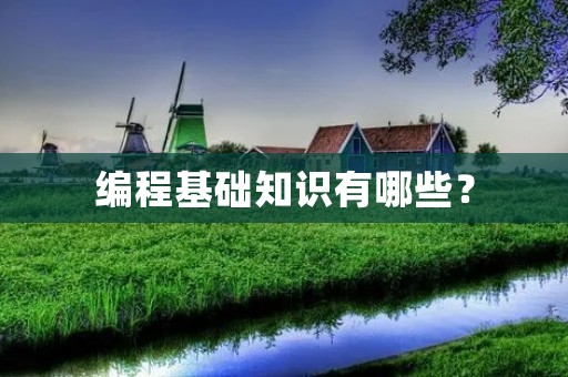 编程基础知识有哪些? 编程基础知识有哪些?