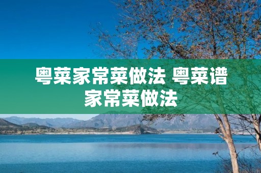 粤菜家常菜做法 粤菜谱家常菜做法
