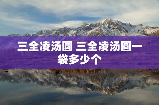 三全凌汤圆 三全凌汤圆一袋多少个