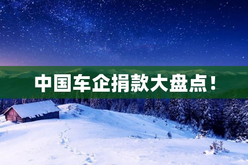 中国车企捐款大盘点！