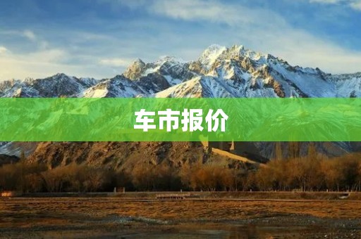 车市报价：汽车价格的变化趋势