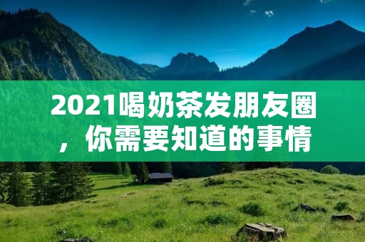 2021喝奶茶发朋友圈,你需要知道的事情