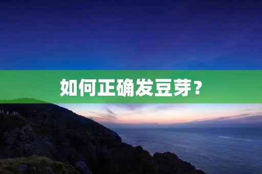 如何正确发豆芽? 如何正确发豆芽?