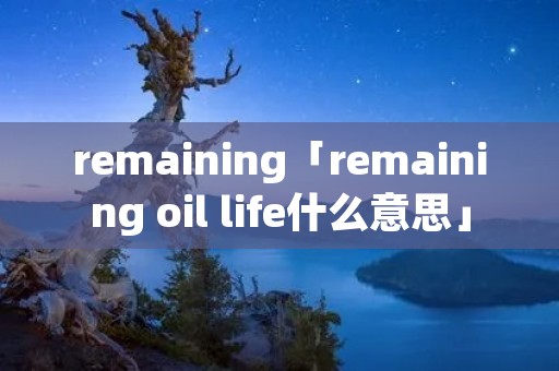 remaining「remaining oil life什么意思」 remaining「remaining oil life什么意思」