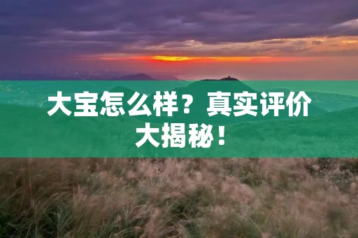 大宝怎么样?真实评价大揭秘! 大宝怎么样?真实评价大揭秘!