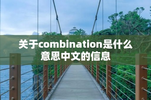 关于combination是什么意思中文的信息