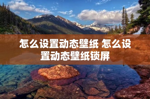 怎么设置动态壁纸 怎么设置动态壁纸锁屏 怎么设置动态壁纸 怎么设置动态壁纸锁屏