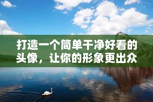 打造一个简单干净好看的头像,让你的形象更出众 打造一个简单干净好看的头像,让你的形象更出众