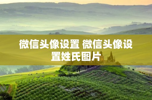 微信头像设置 微信头像设置姓氏图片