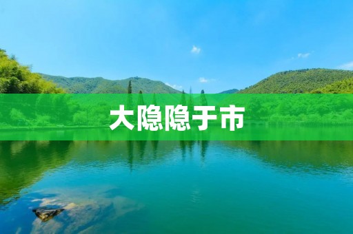大隐隐于市 大隐隐于市