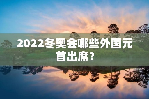 2022冬奥会哪些外国元首出席？