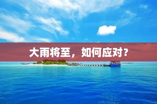 大雨将至,如何应对? 大雨将至,如何应对?
