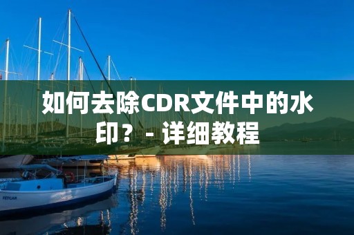 如何去除CDR文件中的水印？- 详细教程
